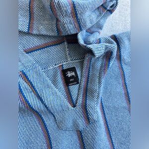 Rare Vintage 90s Stussy Vintage Knit Mesh Hoodie‎ size Large streetwear